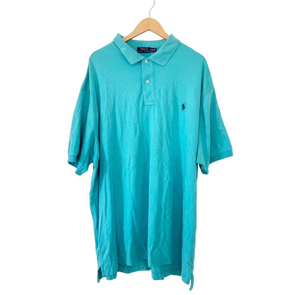 Cubavera Blue Big & Tall Textured Short Sleeve Polo Golf‎ Shirt